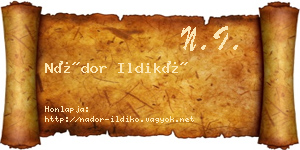 Nádor Ildikó névjegykártya